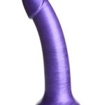 Simply Sweet Metallic Silicone Dildo 7in - Purple