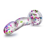 Neo Elite Glow in the Dark Silicone Hanky Panky Dildo 7.5in - Confetti Multicolor