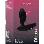 We-Vibe Ditto+ App Compatible Vibrating Rechargeable Silicone Butt Plug with Remote Control - Satin Black