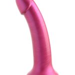 Simply Sweet Metallic Silicone Dildo 7in - Pink