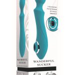 Wanderful Sucker Rechargeable Silicone Bodywand and Clitoral Stimulator - Teal