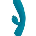 Fierce Flicker Rechargeable Silicone Dual Vibrator - Blue