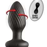 Ass-Sation Remote Vibrating and Rotating Rechargeable Silicone Anal Plug - Black