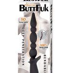 Vibrating Buttfuk Rechargeable Silicone Anal Wand - Black