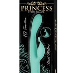 Princess Petite Pleasure Silicone Rechargeable Dual Stimulating Vibrator - Aqua