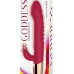 Goddess Thrusting Delight Rechargeable Silicone Dual Stimulating Vibrator - Red