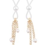 Sex and Mischief Pearl Nipple Ties - White/Gold