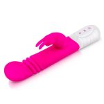 Rabbit Essentials Silicone Rechargeable Slim Shaft Thrusting G-Spot Rabbit Vibrator - Pink