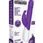 Rabbit Essentials Silicone Rechargeable G-Spot Thrusting Rabbit Vibrator - Purple