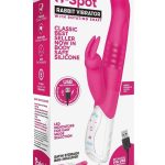 Rabbit Essentials Silicone Rechargeable G-Spot Rabbit Vibrator - Hot Pink