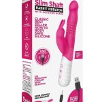 Rabbit Essentials Silicone Rechargeable Slim Shaft Rabbit Vibrator - Hot Pink