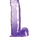 King Cock Clear Dildo with Balls 7in - Purple