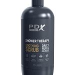 PDX Plus Shower Therapy Soothing Scrub Discreet Stroker - Chocolate