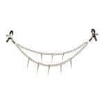 Master Series Daggers Double Chain Nipple Clamps - Silver