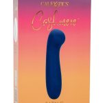 Cashmere Satin G Rechargeable Silicone G-Spot Vibrator with Clitoral Stimulator - Blue