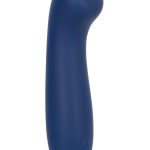 Cashmere Satin G Rechargeable Silicone G-Spot Vibrator with Clitoral Stimulator - Blue