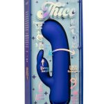 Thicc Chubby Bunny Rechargeable Silicone Rabbit Vibrator - Blue