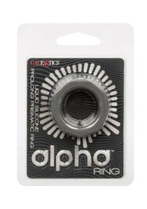 Alpha Liquid Silicone Prolong Presmatic Cock Ring - Gray