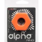 Alpha Liquid Silicone Prolong Sexagon Cock Ring - Orange