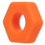 Alpha Liquid Silicone Prolong Sexagon Cock Ring - Orange