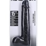 RealRock Ultra Realistic Skin Extra Large Straight Dildo with Balls and Suction Cup 15in - Chocolate