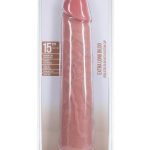 RealRock Ultra Realistic Skin Extra Large Straight Dildo with Suction Cup 15in - Vanilla