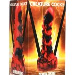 Creature Cocks Demon Rising Scaly Dragon Silicone Dildo - Red/Black