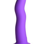 Simply Sweet 21X Vibrating Wavy Rechargeable Silicone Dildo with Remote - Purple