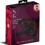 Secret Kisses Rosegasm Strap-On Harness with G-Spot Dildo and Blindfold - Red/Black