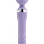 Playboy Vibrato Rechargeable Silicone Dual Ended Wand - Purple