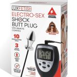 Lux Fetish Electro Sex Shock Butt Plug with Remote Control - Black