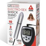 Lux Fetish Electro Sex Shock Wand with Remote Control - Silver/Black