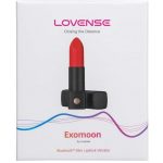 Lovense Exomoon Rechargeable Silicone Lipstick Bullet Vibrator - Black/Red