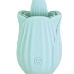 Clit-Tastic Arousing Clit Licker Rechargeable Silicone Clitoral Vibrator - Aqua