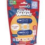 4B Double Wammy Silicone Rechargeable Dual Vibrating Couples Cock Ring - Blueberry