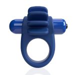 4B Skooch Vibrating Cock Ring with Clitoral Stimulator - Blueberry