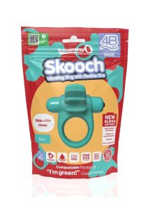 4B Skooch Vibrating Cock Ring with Clitoral Stimulator - Kiwi