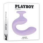 Playboy Rev Me Up Rechargeable Silicone Dual Vibrator with Clitoral Stimulator - Purple