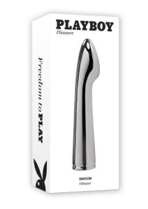 Playboy Swoon Rechargeable Vibrator - Silver