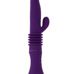 Playboy Happy Ending Rechargeable Silicone Thrusting Rabbit Vibrator - Purple