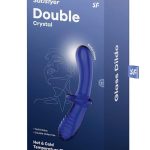 Satisfyer Double Crystal Glass Dildo - Light Blue