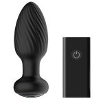 Nexus Tornado Rechargeable Silicone Rotating Butt Plug with Remote - Medium - Black