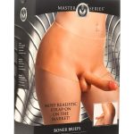 Master Series Boner Brief Penis Panties with Posable Dildo - Large - Vanilla