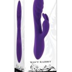 Wavy Rabbit Rechargeable Silicone Dual Motor Vibrator - Purple