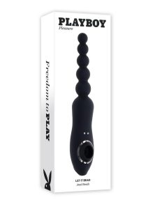 Playboy Let it Bead Rechargeable Silicone Anal Beads - Black