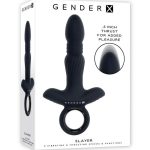 Gender X Slayer Rechargeable Silicone Thrusting Anal Vibrator - Black