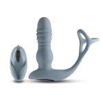 Renedage The Handyman Rechargeable Silicone Cock Ring and Prostate Massager with Remote - Gray