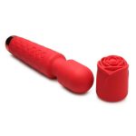 Bloomgasm Pleasure Rose 10X Rechargeable Silicone Wand with Rose Attachment - Red