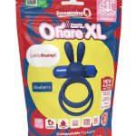 4T Ohare XL Rechargeable Silicone Rabbit Vibrating Cock Ring - Blueberry