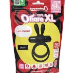 4T Ohare XL Rechargeable Silicone Rabbit Vibrating Cock Ring - Black